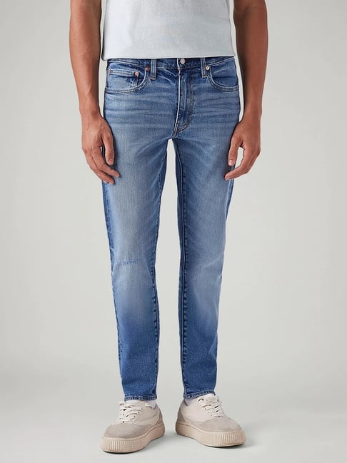Levi's Men's Light Blue Slim Tapered Fit Solid Jeans-picture-18
