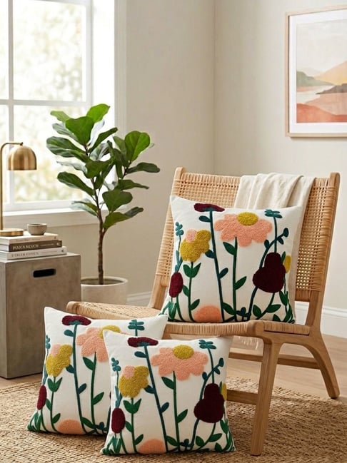 PURE COTTON HANDCRAFTED 16 X 16 INCHES CUSHION COVERS PACK OF 3-image-5