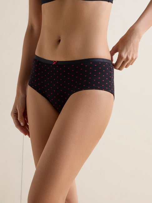 Wunderlove by Westside Black Cotton-Blend Low-Rise Briefs-Pack of 3-picture-21