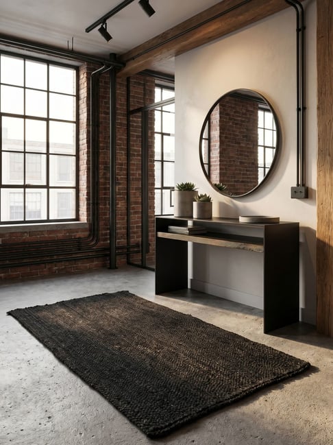 ASTERLANE Ebony Hand Woven Carpet Runner (2 x 4 Feet)