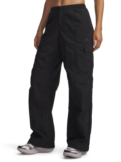 UNDER ARMOUR Black Unstoppable Relaxed Fit Mid Rise Utility Pants-picture-13