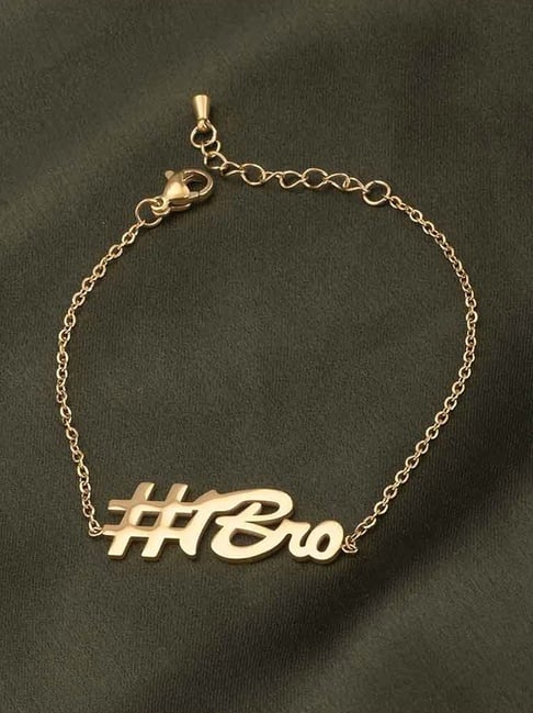 Palmonas Gold-Tone Plated #Bro Rakhi for Men-picture-41