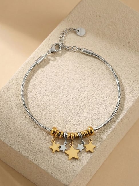 Palmonas Silver Golden Bracelet for Women-picture-36