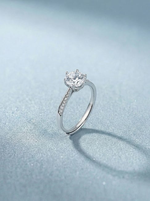 Palmonas Silver Solitaire Ring for Women-image-45