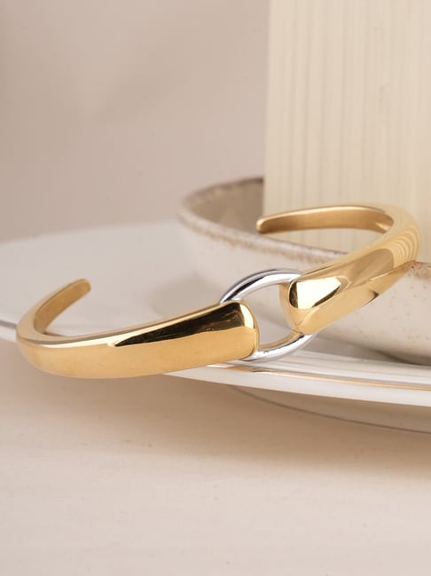 Palmonas Modern Bi-Metal Cuff Bracelet for Women-picture-21