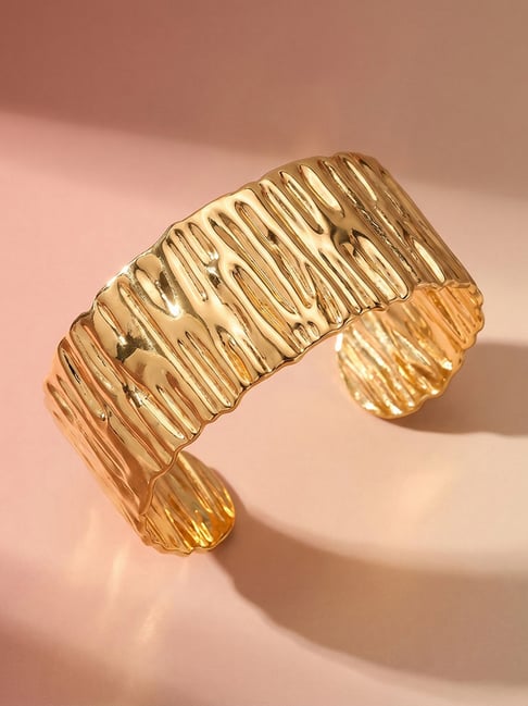 Palmonas Molten Textured Cuff Bracelet for Women-picture-31