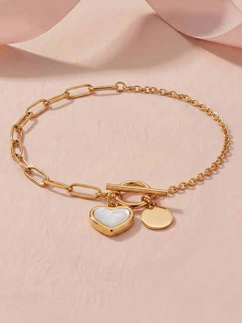 Palmonas Paperlink Chain Heart Drop Bracelet for Women-picture-21