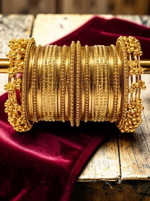 OOMPH Gold-Tone Plated Ghungroo Bangles for Women Combo of 30-picture-28