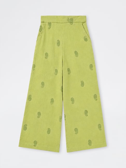 Utsa Kids Girls by Westside Green Paisley Embroidered Cotton-Blend Ethnic Pants (8-14 yrs)-picture-34