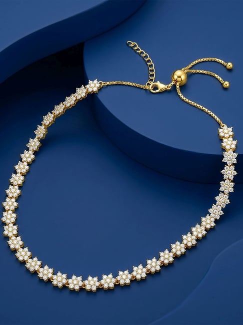 ベルページ Buy GIVA 925 Sterling Silver Golden Floral Belle Necklace for