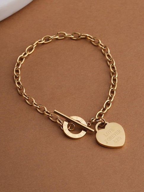 Palmonas Gold-Tone Plated Heart Promise Bracelet for Women-picture-34