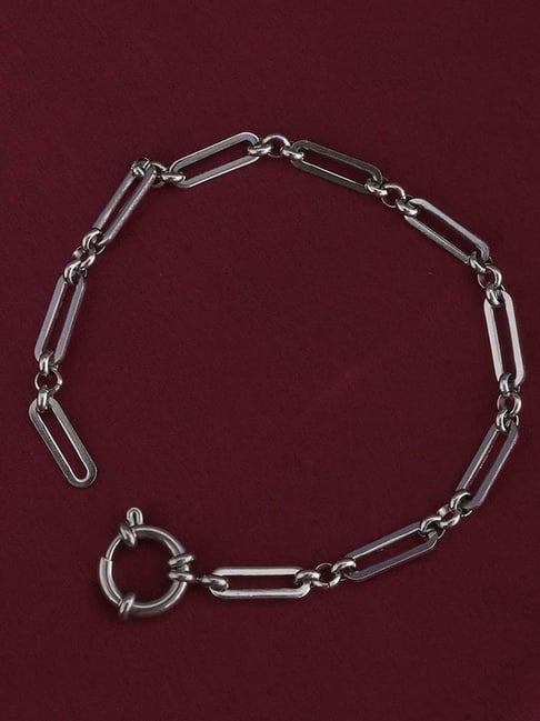 Palmonas Silver Rectangle Link Bracelet for Women-image-2