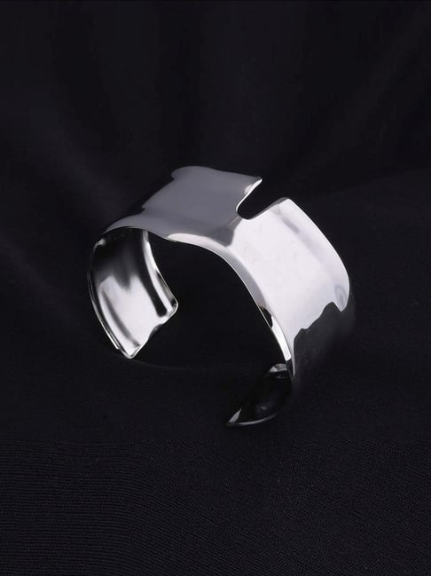 Palmonas Silver Crimped Bracelet for Women-image-31
