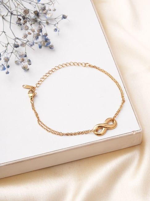 Palmonas Gold-Tone Plated Dual Layer Infinity Bracelet for Women-picture-19
