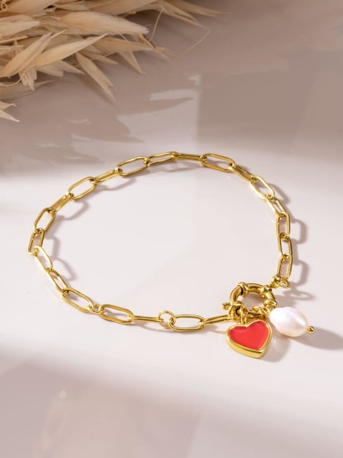 Palmonas Gold-Tone Plated Heart Bracelet for Women-picture-45