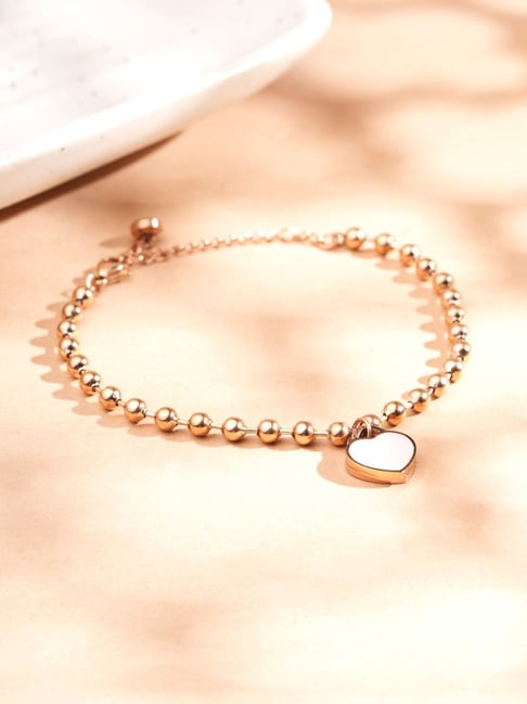 Palmonas Gold-Tone Plated Chic Beaded Heart Bracelet for Women-picture-35
