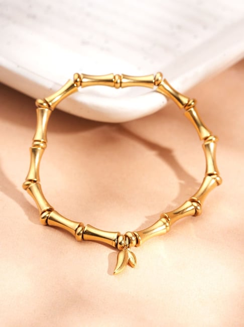Palmonas Gold-Tone Plated Bamboo Grove Bracelet for Women-picture-13