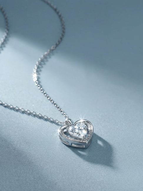 Palmonas Silver Cupid Glow Heart Necklace for Women-picture-33