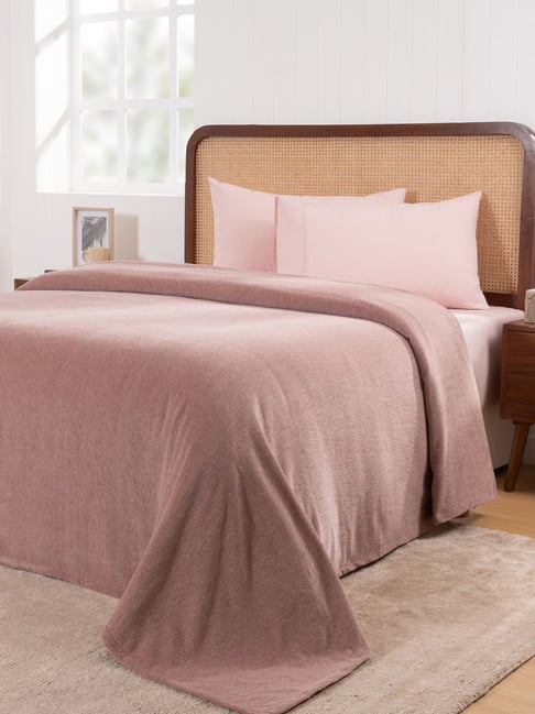 Maspar Misty Rose Cotton Double Bed Cover