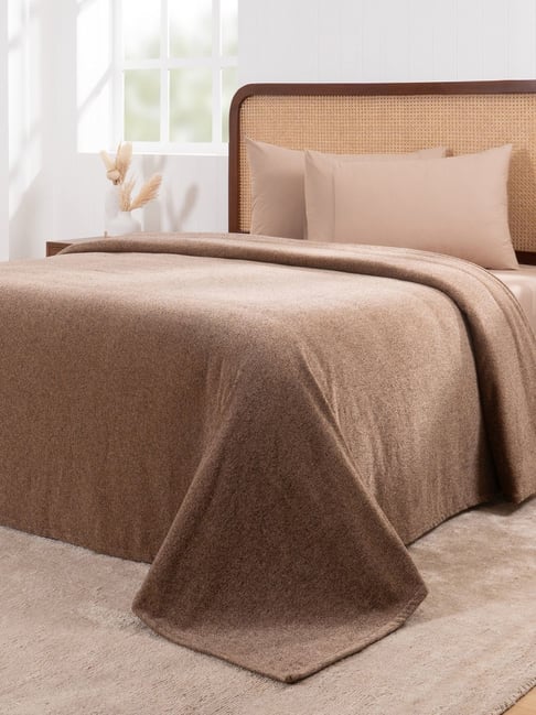 Maspar Tawny Brown Cotton Double Bed Cover