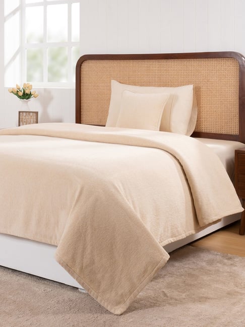 Maspar Beige Cotton Single Bed Cover-image-39