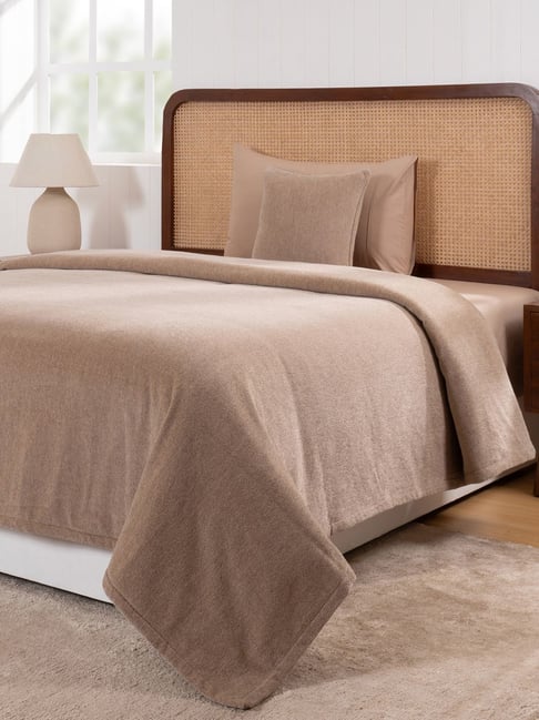 Maspar Taupe Cotton Single Bed Cover-image-40