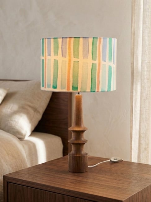 Freedom Tree Brown & Celadon Green Wood Table Lamp-image-10