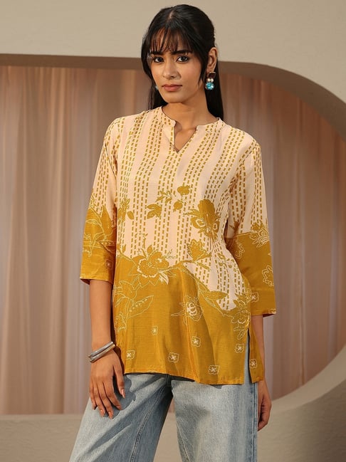 Libas Yellow Floral Print Kurti-picture-34