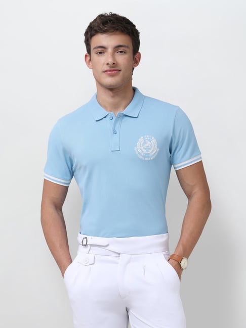 u.s. polo assn. U S Polo Assn Mens Blue Slim Solid Polo T Shirt-picture-19