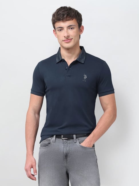 u.s. polo assn. U S Polo Assn Mens Green Slim Solid Rayon Polo T Shirt-picture-39