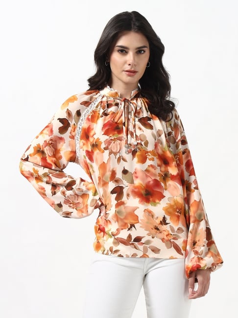 Guess Autumn Blossom Vanil Josette Floral Regular Fit Top