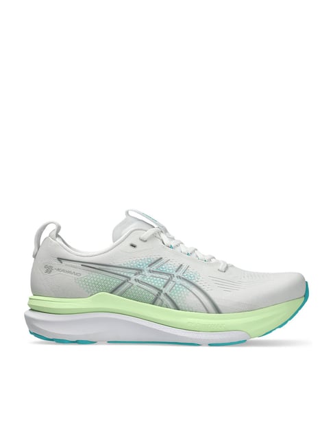 Asics Men's Gel Kayano 33 Wide White & Energy Aqua Running Shoes-picture-28
