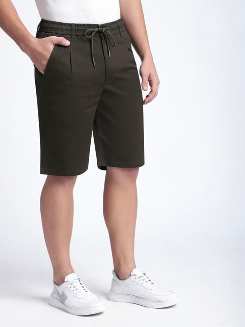 R&B Olive Relaxed Fit Shorts-picture-24