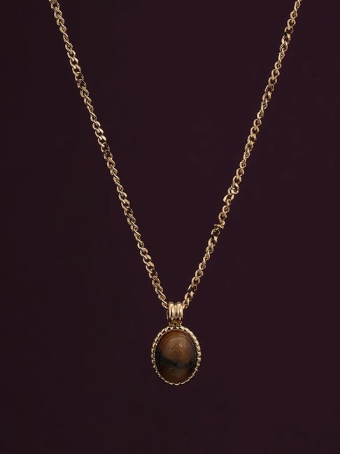 Palmonas Gold-Tone Plated Brown Necklace for Women-picture-36