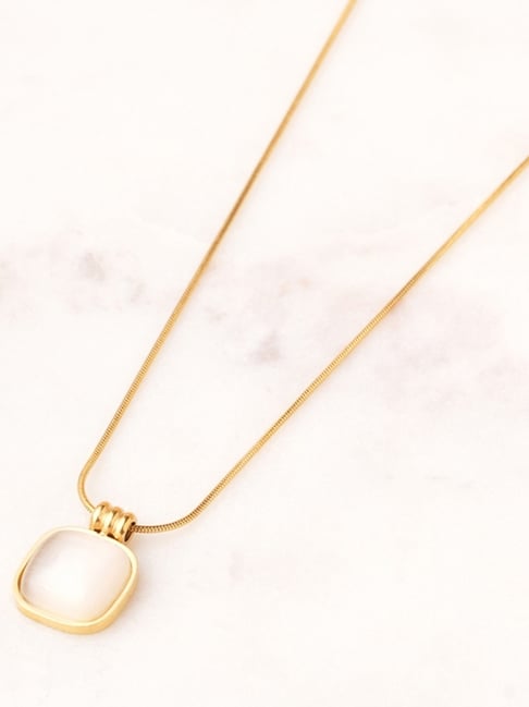 Palmonas Gold-Tone Plated White Necklace for Women-picture-28