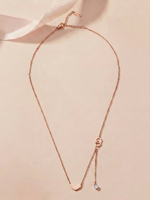Palmonas Gold-Tone Plated White Heart Necklace for Women-picture-15