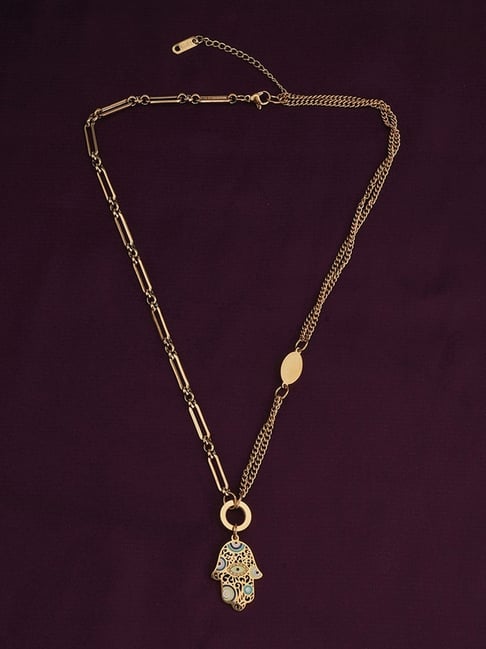Palmonas Gold-Tone Plated Evil Eye Necklace for Women-picture-29