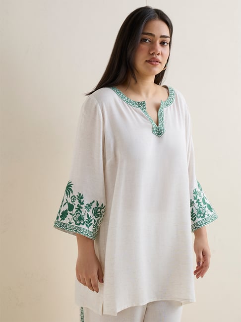 Diza by Westside Off-White Embroidered Tunic-picture-32