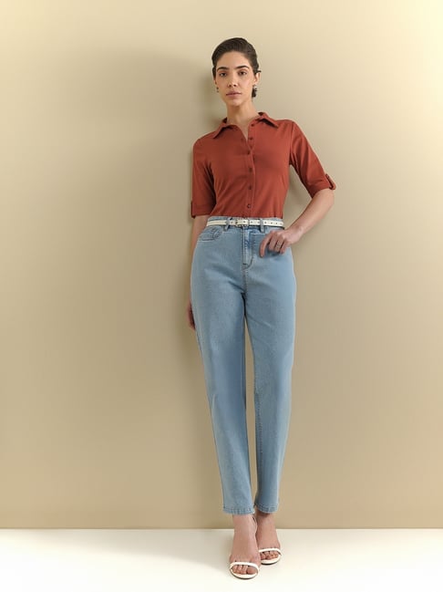 FABLE STREET Rust Cotton Shirt-picture-41