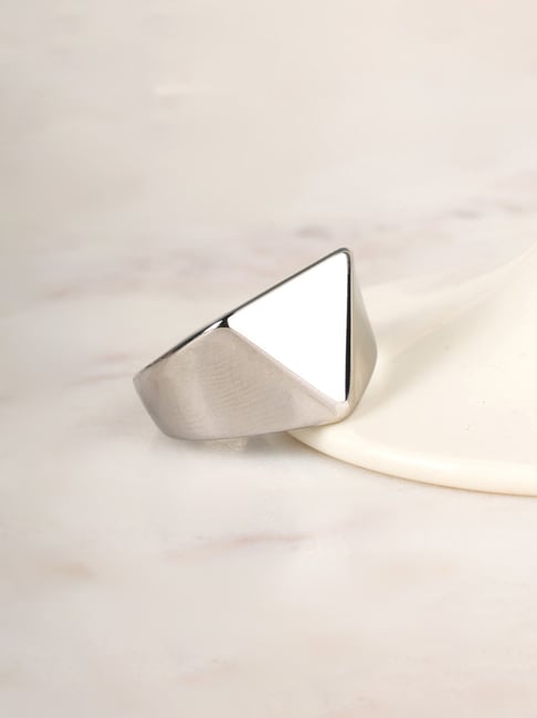 Palmonas Silver Geometric Ring for Men-picture-17