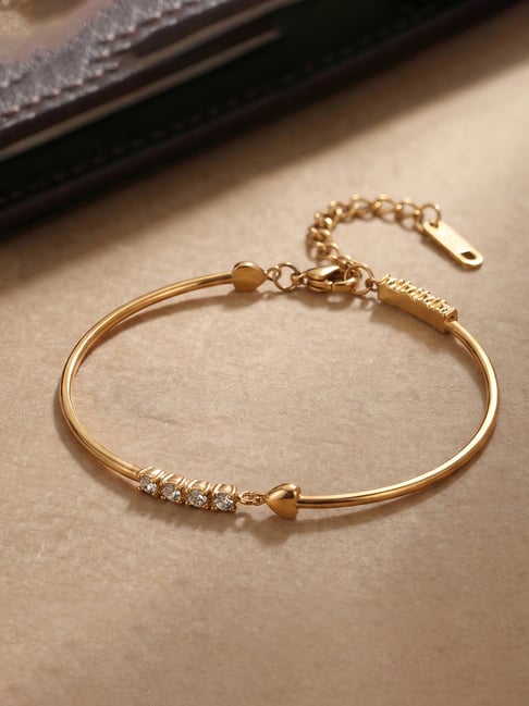 Palmonas Gold-Tone Plated Refined Glide Bar Bracelet for Women-picture-11