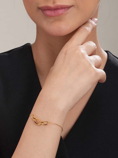Palmonas Gold-Tone Plated Link Chain Bracelet for Women-image-3
