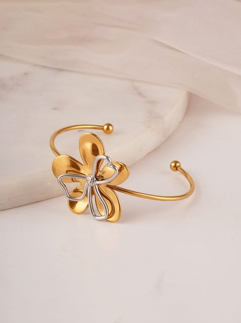Palmonas Gold-Tone Plated Petal Drama Bracelet for Women-picture-25