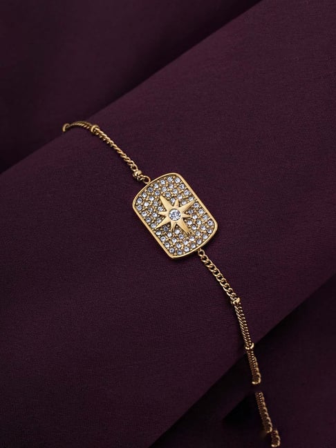 Palmonas Gold-Tone Plated Stones Sparkle Bracelet for Women-picture-30