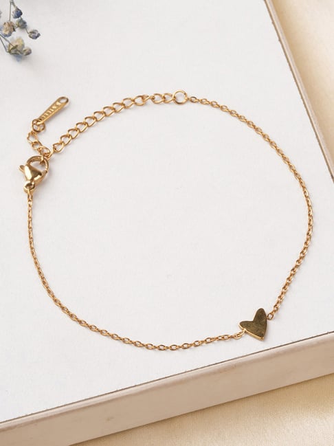 Palmonas Gold-Tone Plated Tiny Heart Bracelet for Women-picture-22