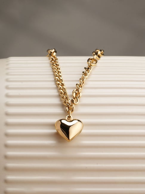 Palmonas Gold-Tone Plated Amour Glow Heart Linked Necklace for Women-picture-44