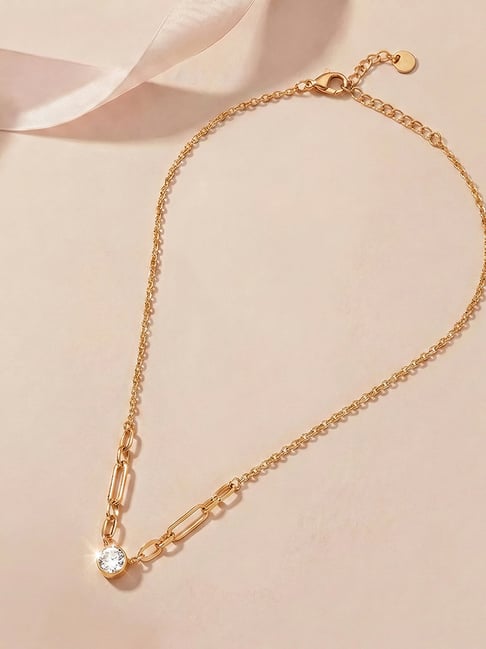 Palmonas Gold-Tone Plated Paperlink Spark Necklace for Women-picture-48