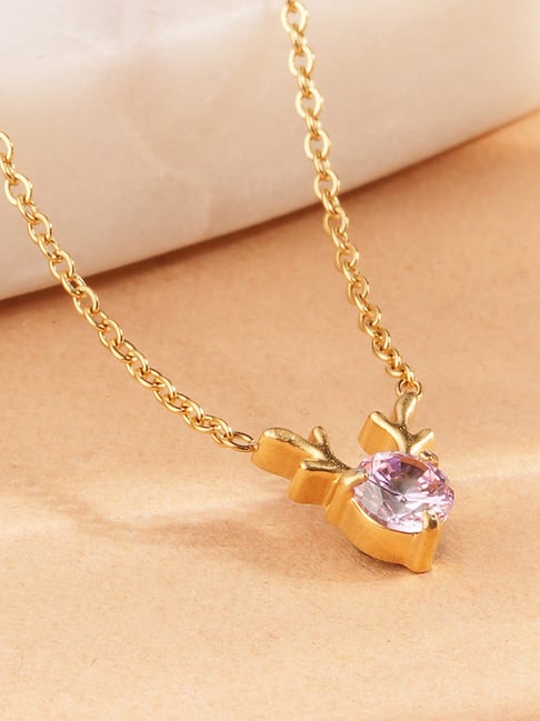 Palmonas Gold-Tone Plated Crescent Star Necklace for Women-picture-46