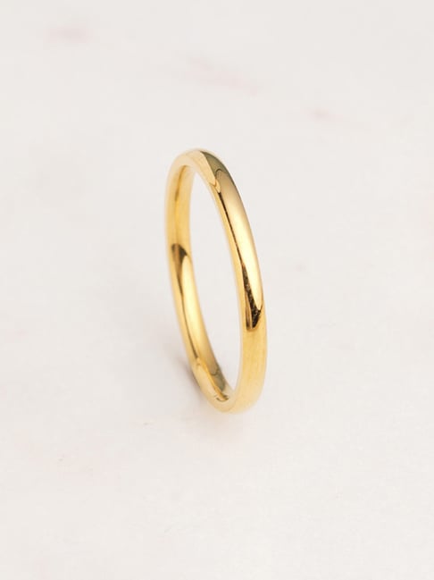 Palmonas Gold-Tone Plated Eterna Sleek Stack Ring for Women-picture-26