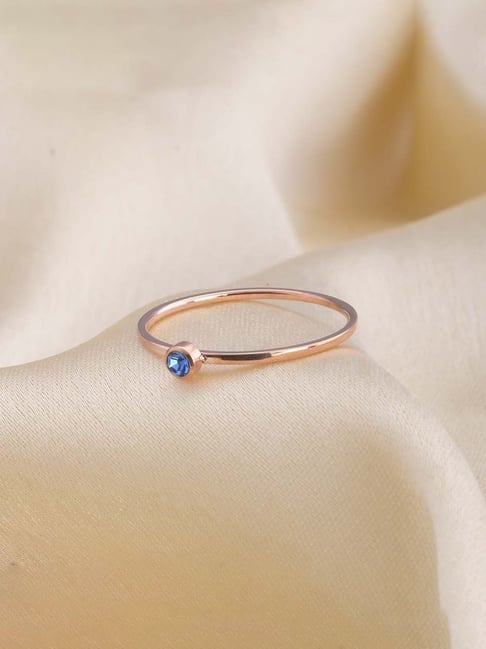 Palmonas Gold-Tone Plated Blue Cute Birthstone Ring for Women-picture-36